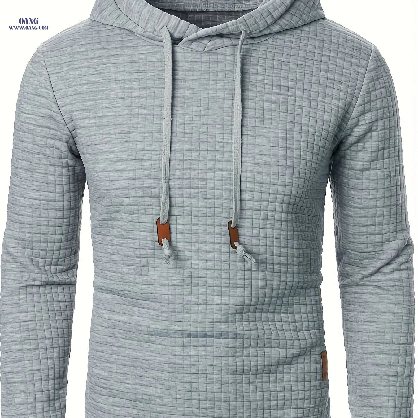 Casual Men's Jacquard Knit Hoodie - Long Sleeve, Warm Colors   OAXG 