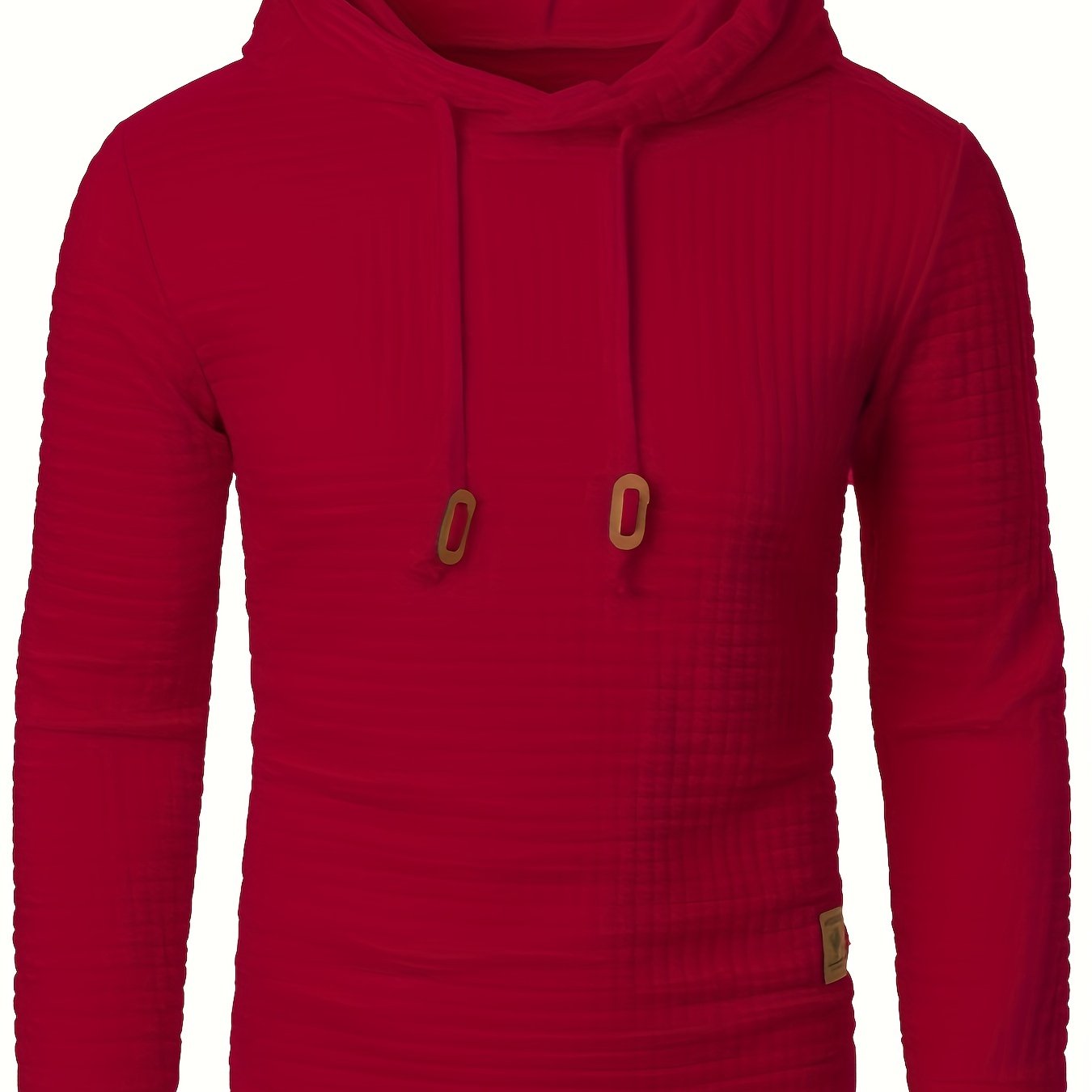 Casual Men's Jacquard Knit Hoodie - Long Sleeve, Warm Colors   OAXG Khaki / FR S