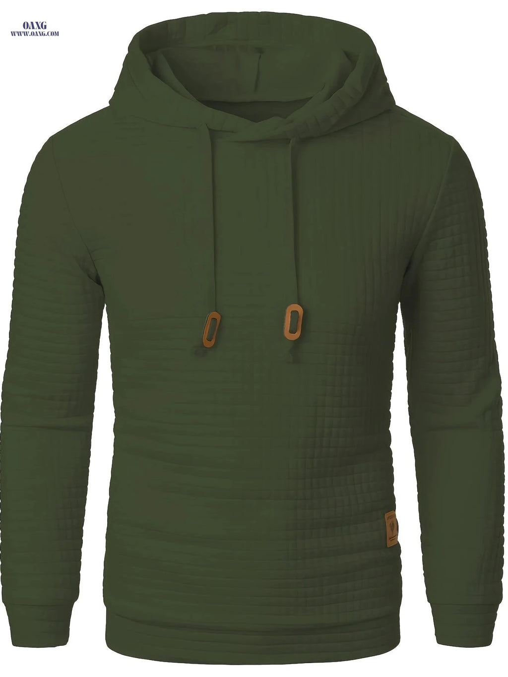 Casual Men's Jacquard Knit Hoodie - Long Sleeve, Warm Colors   OAXG 