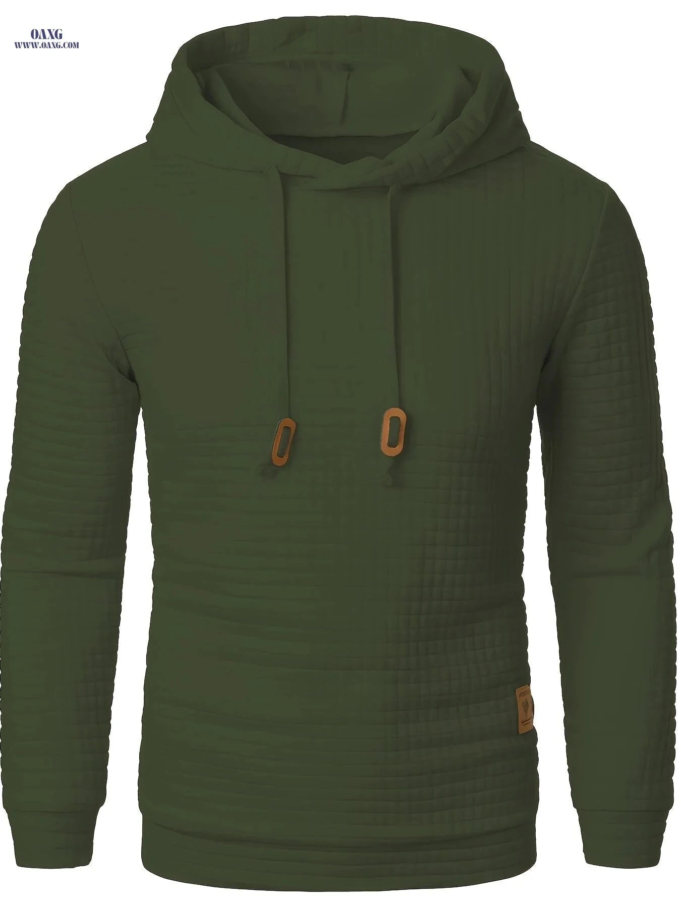 Casual Men's Jacquard Knit Hoodie - Long Sleeve, Warm Colors   OAXG 