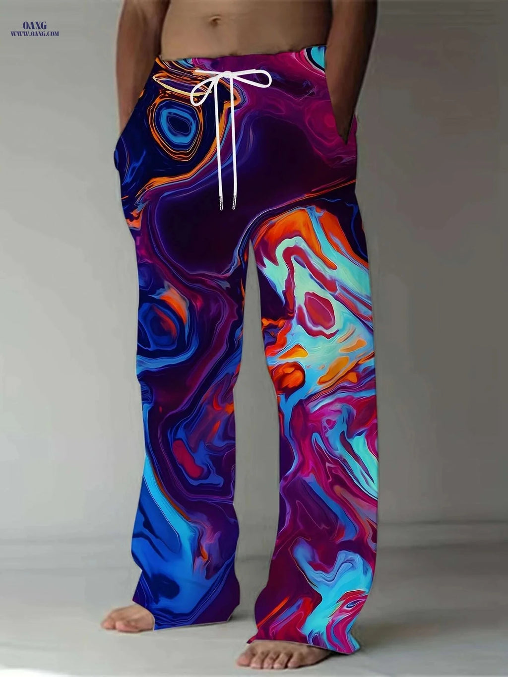 Casual Men's Loose Straight-Leg Pants - Trendy All-Season Trousers   OAXG 