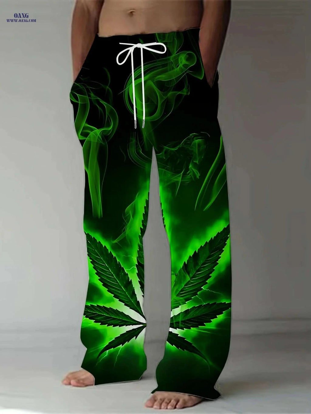 Casual Men's Loose Straight-Leg Pants - Trendy All-Season Trousers   OAXG Green / M
