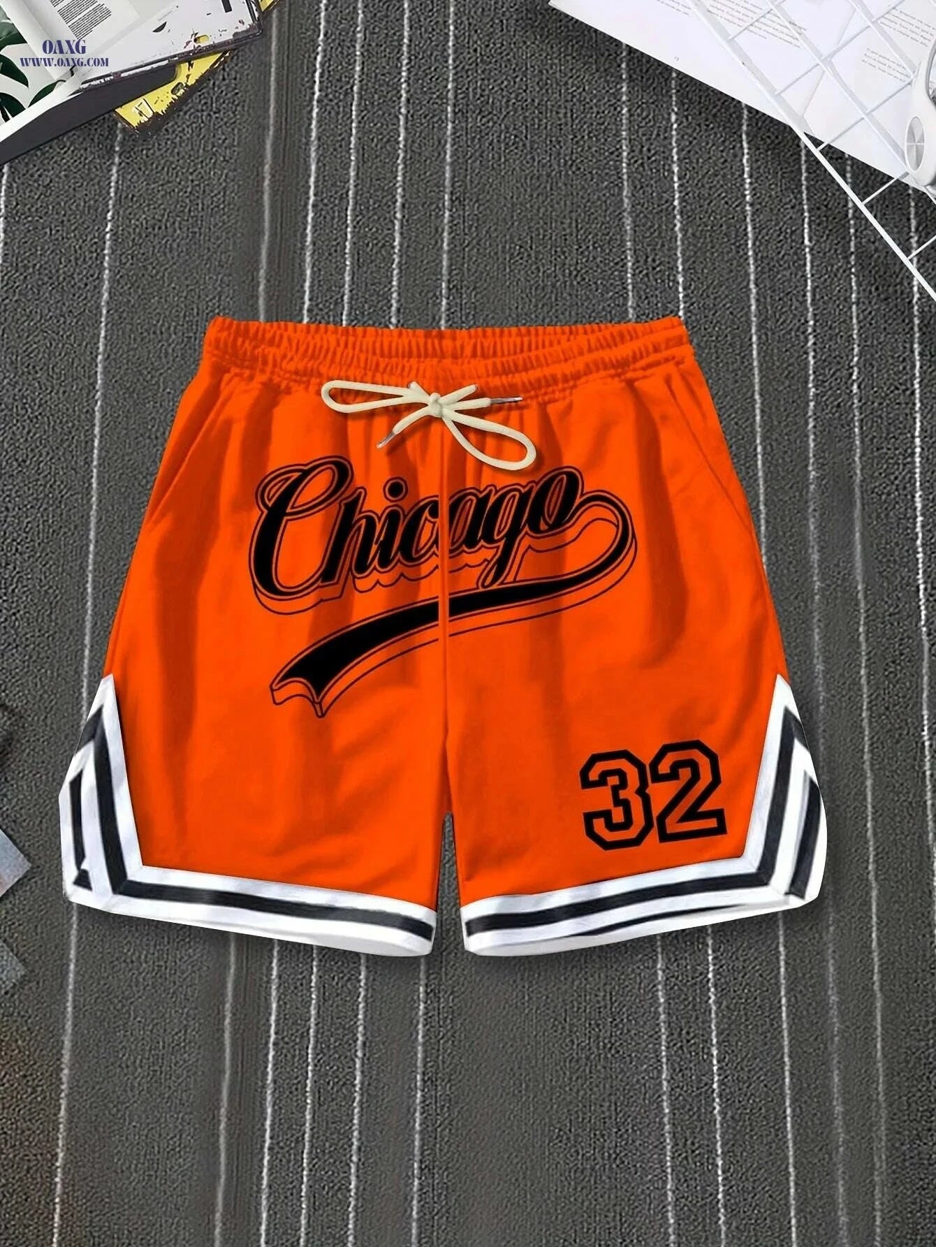 Casual Men's Polyester Chicago Shorts - Solid Color, Regular Fit   OAXG 