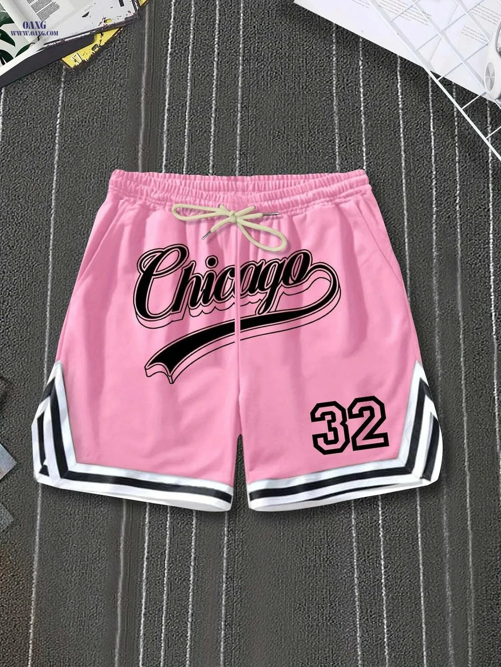 Casual Men's Polyester Chicago Shorts - Solid Color, Regular Fit   OAXG 