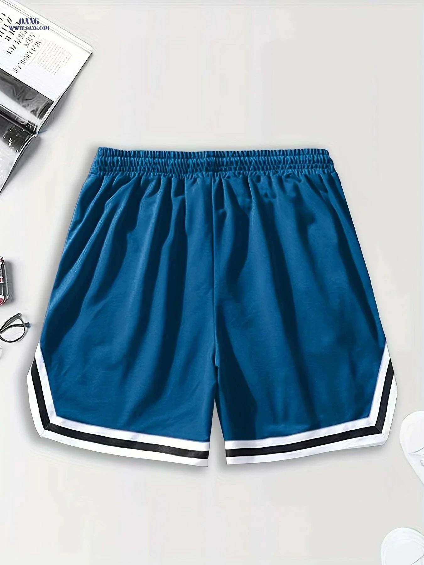 Casual Men's Polyester Chicago Shorts - Solid Color, Regular Fit   OAXG Black / S