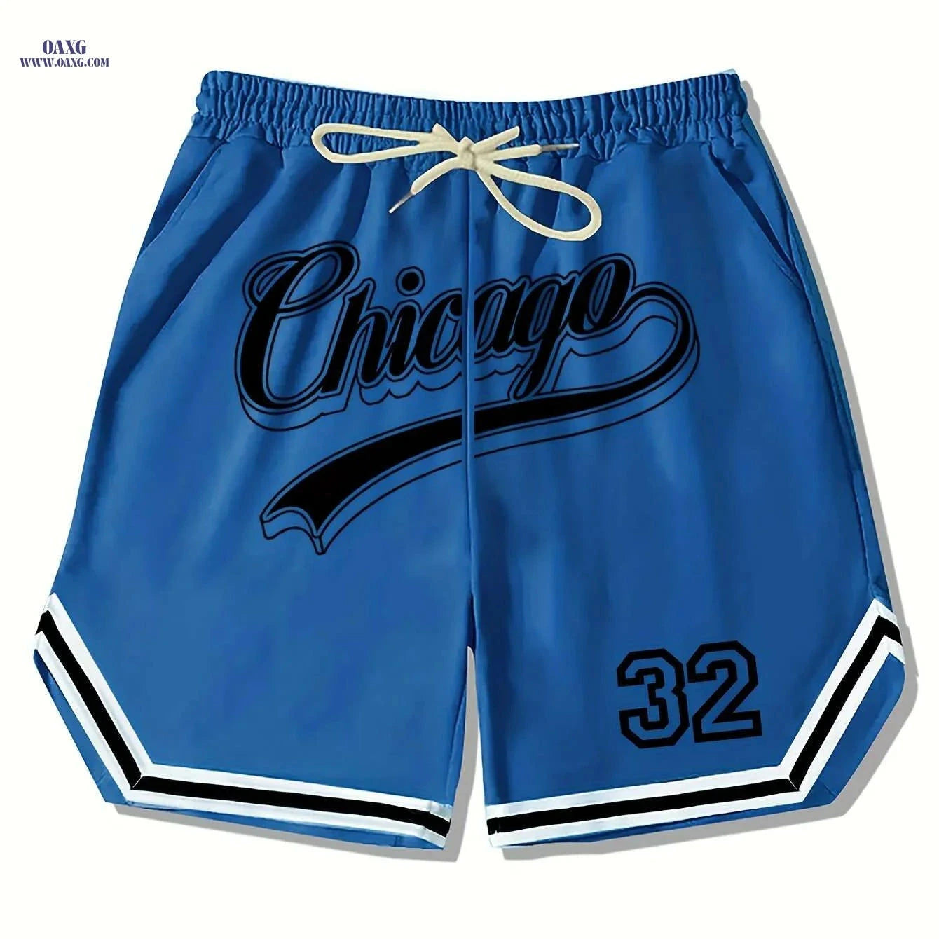 Casual Men's Polyester Chicago Shorts - Solid Color, Regular Fit   OAXG Black / S