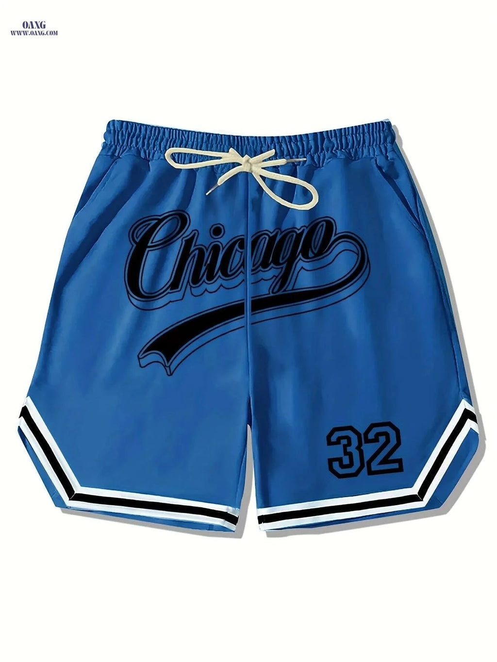 Casual Men's Polyester Chicago Shorts - Solid Color, Regular Fit   OAXG Black / S