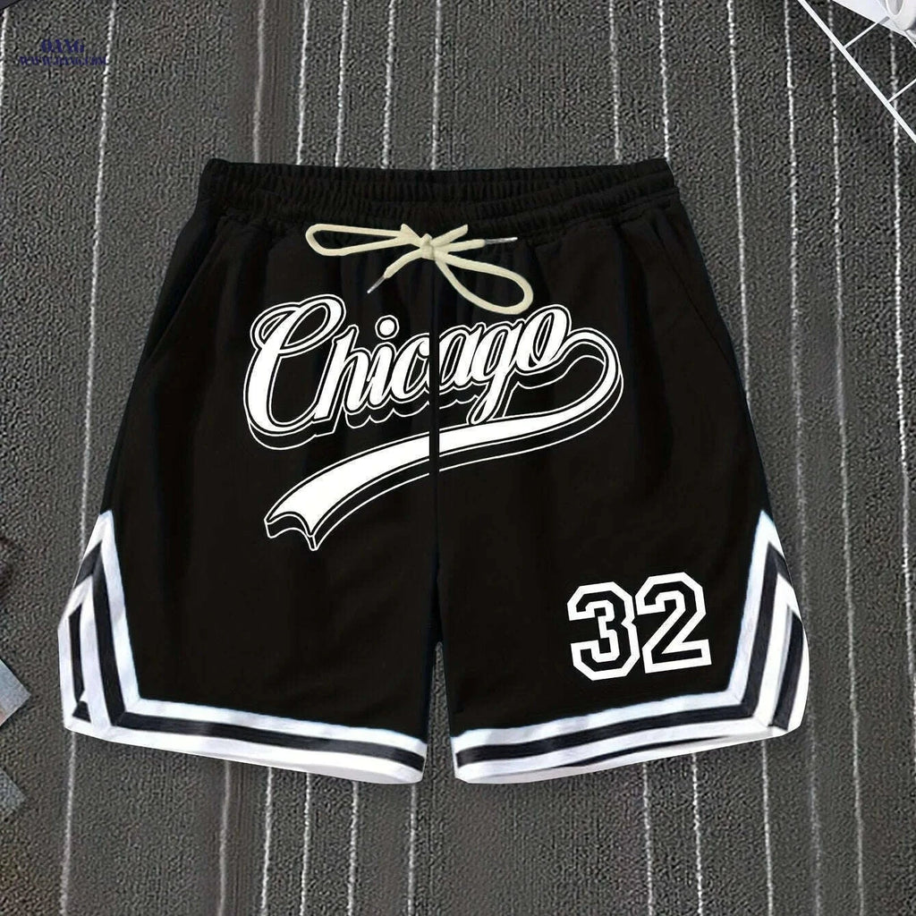Casual Men's Polyester Chicago Shorts - Solid Color, Regular Fit   OAXG 