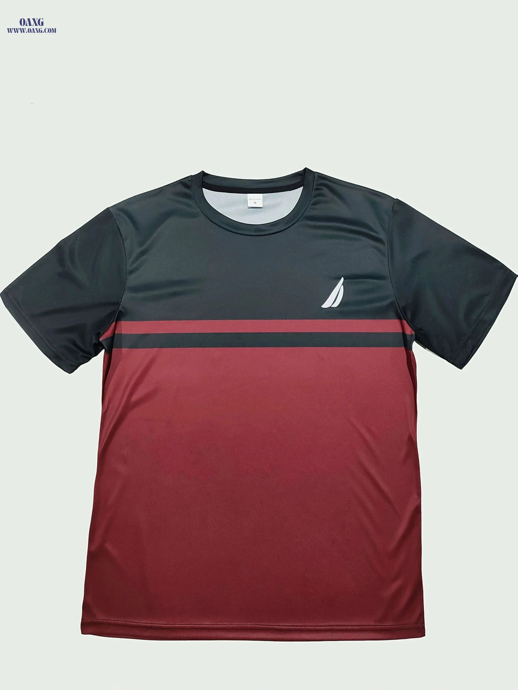 Casual Men's Polyester T-Shirt - Stripe Pattern, Crew Neck Fit   OAXG 