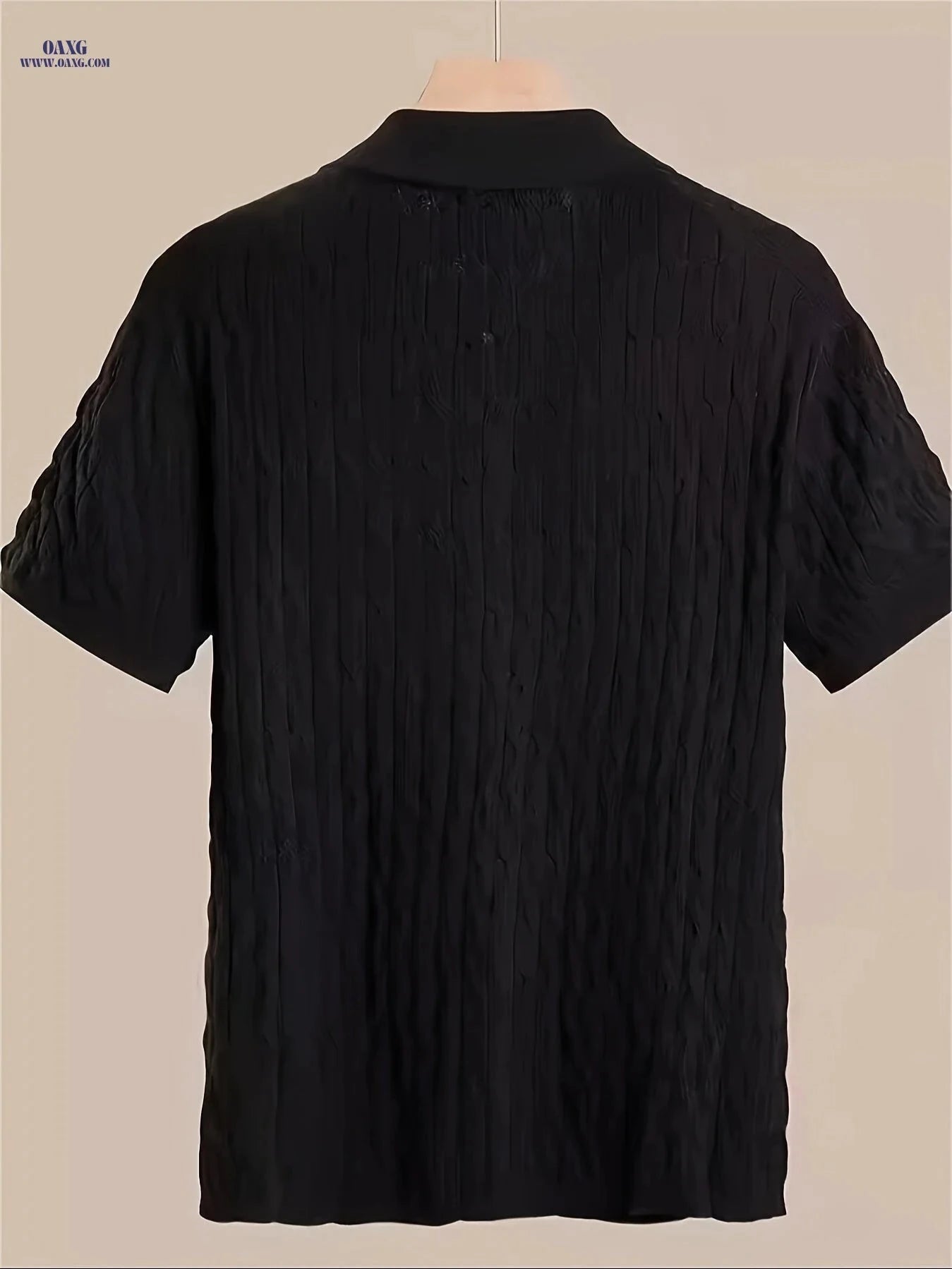 Casual Men's Short Sleeve Knit Polo Shirt - Viscose Blend Top   OAXG 