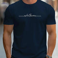 Casual Men's Short Sleeve Tee - Handwritten Print for Summer   OAXG White / S