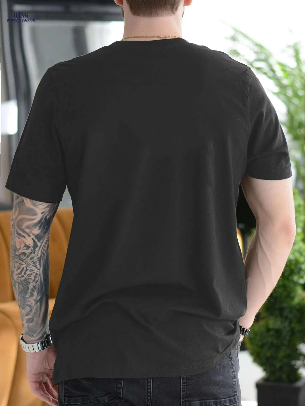 Casual Men's Short Sleeve Tee - Handwritten Print for Summer   OAXG White / S