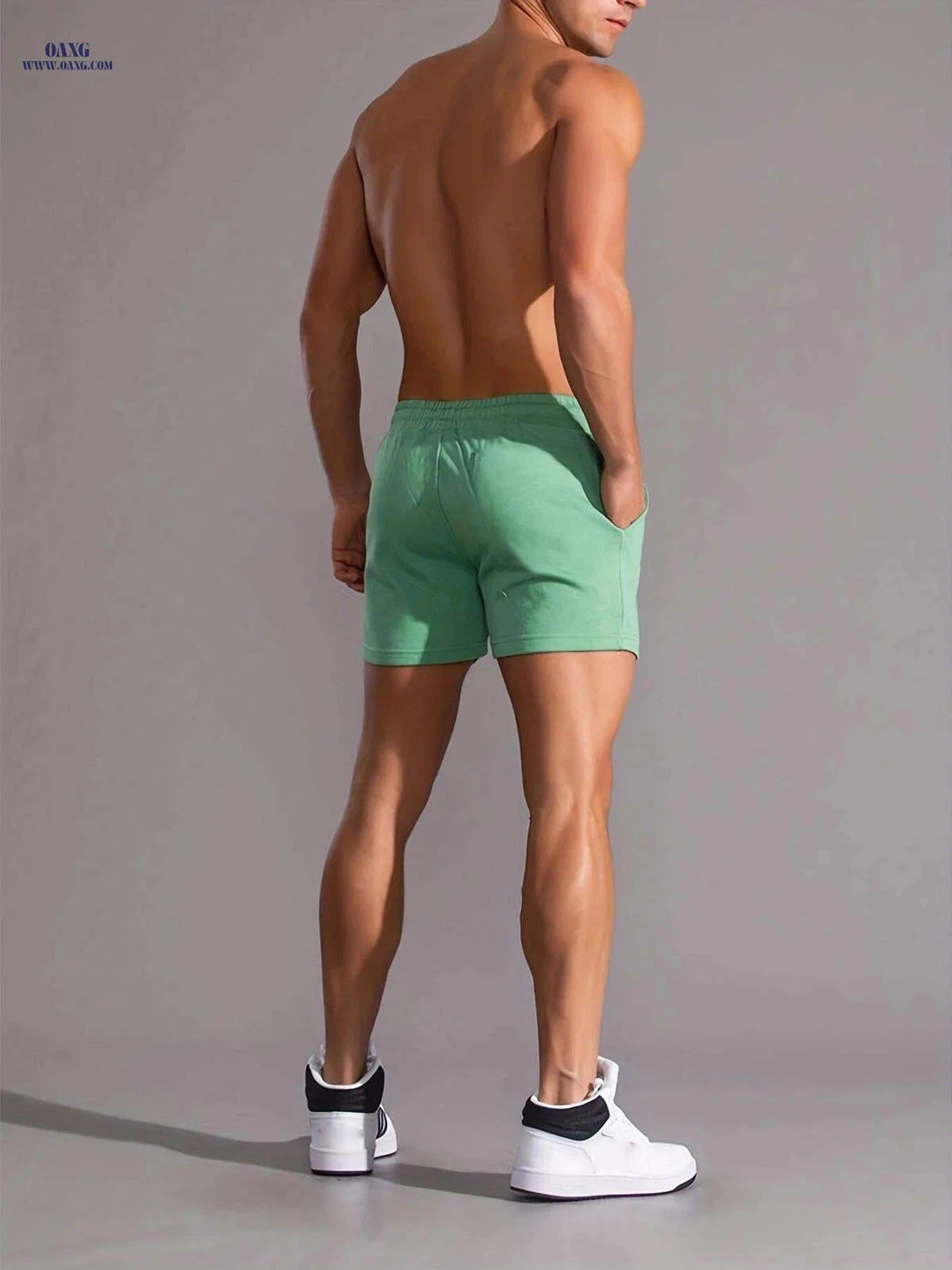 Casual Men's Shorts with Letter Print - Stylish Pockets Included   OAXG Khaki / FR S
