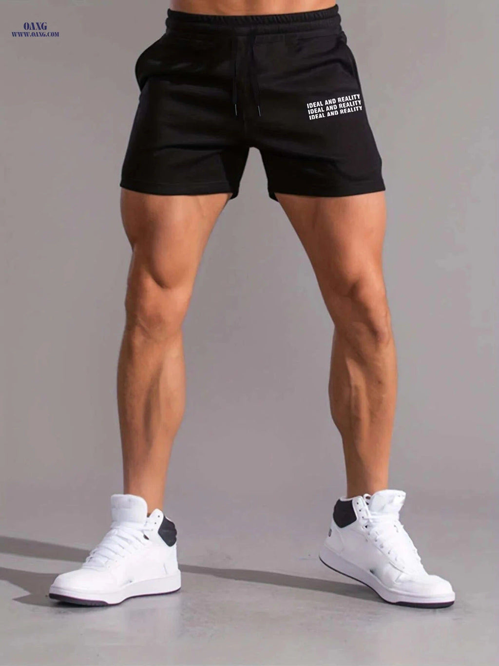 Casual Men's Shorts with Letter Print - Stylish Pockets Included   OAXG 
