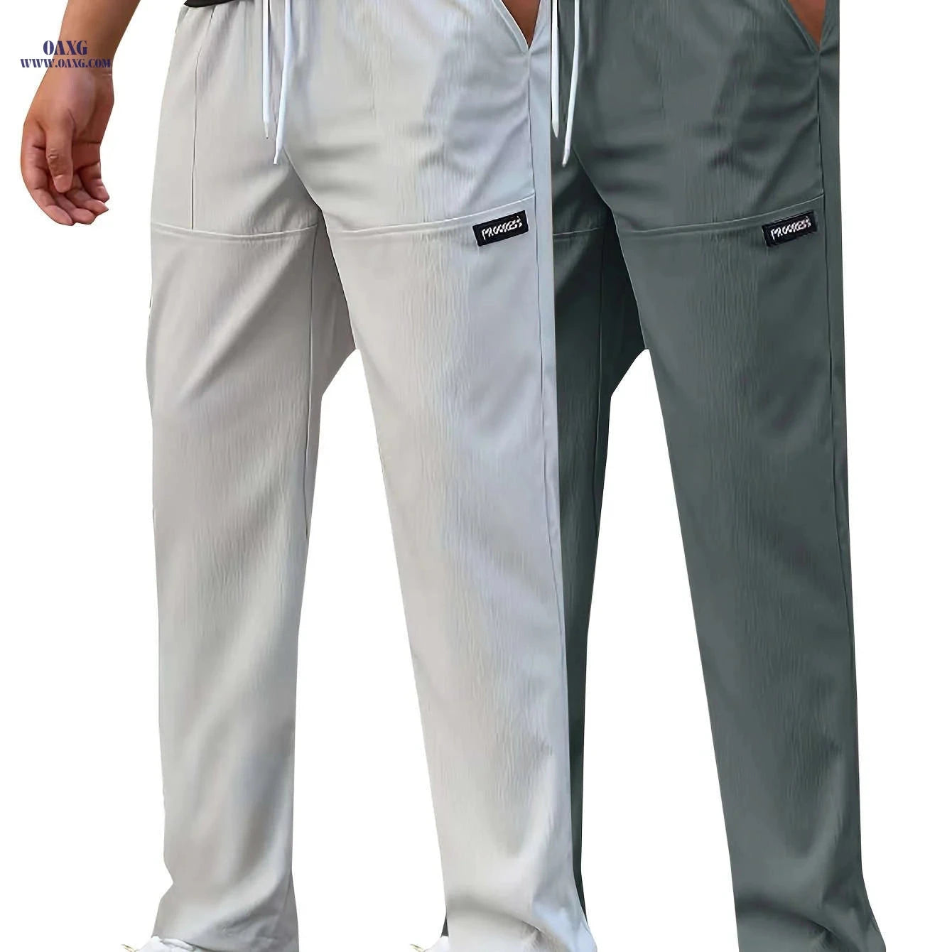 Casual Men's Straight-Leg Pants - Thin Stretch for Spring & Summer   OAXG 