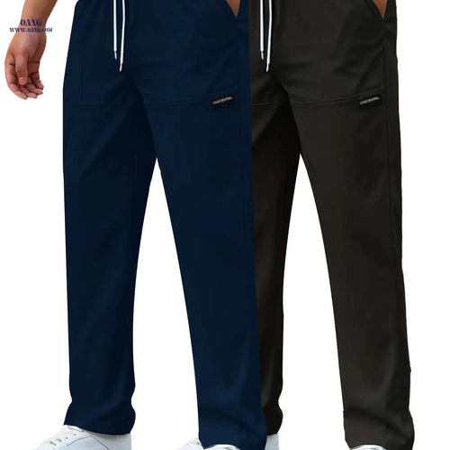 Casual Men's Straight-Leg Pants - Thin Stretch for Spring & Summer   OAXG 
