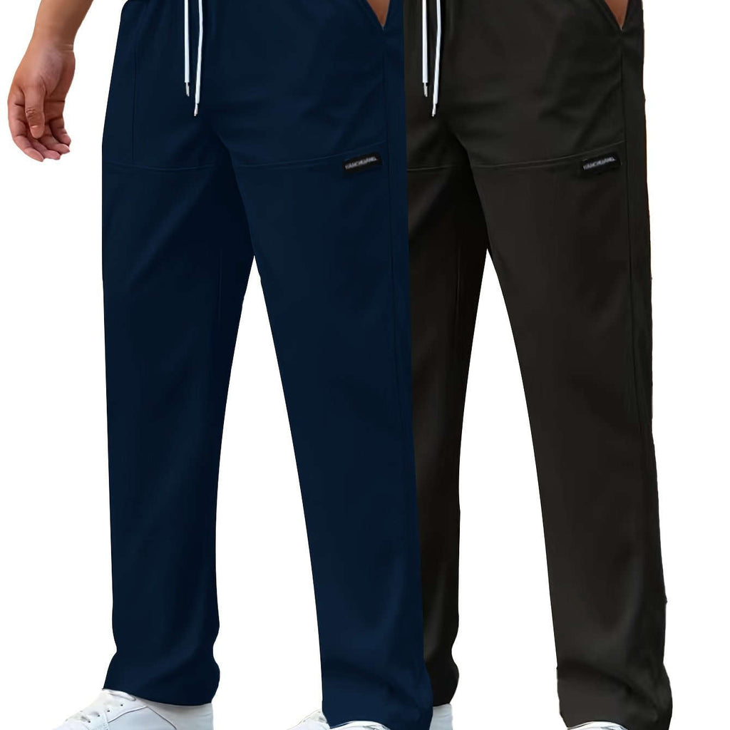 Casual Men's Straight-Leg Pants - Thin Stretch for Spring & Summer   OAXG 