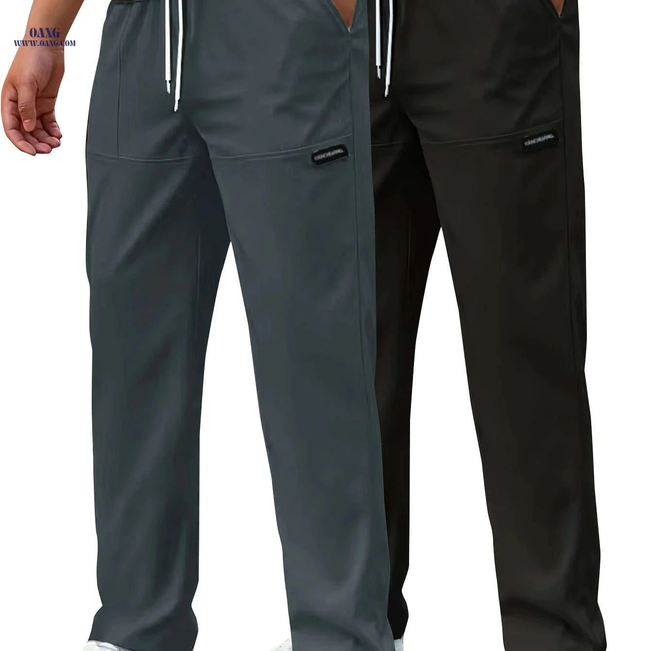 Casual Men's Straight-Leg Pants - Thin Stretch for Spring & Summer   OAXG 