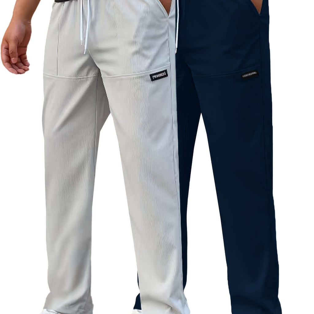 Casual Men's Straight-Leg Pants - Thin Stretch for Spring & Summer   OAXG 