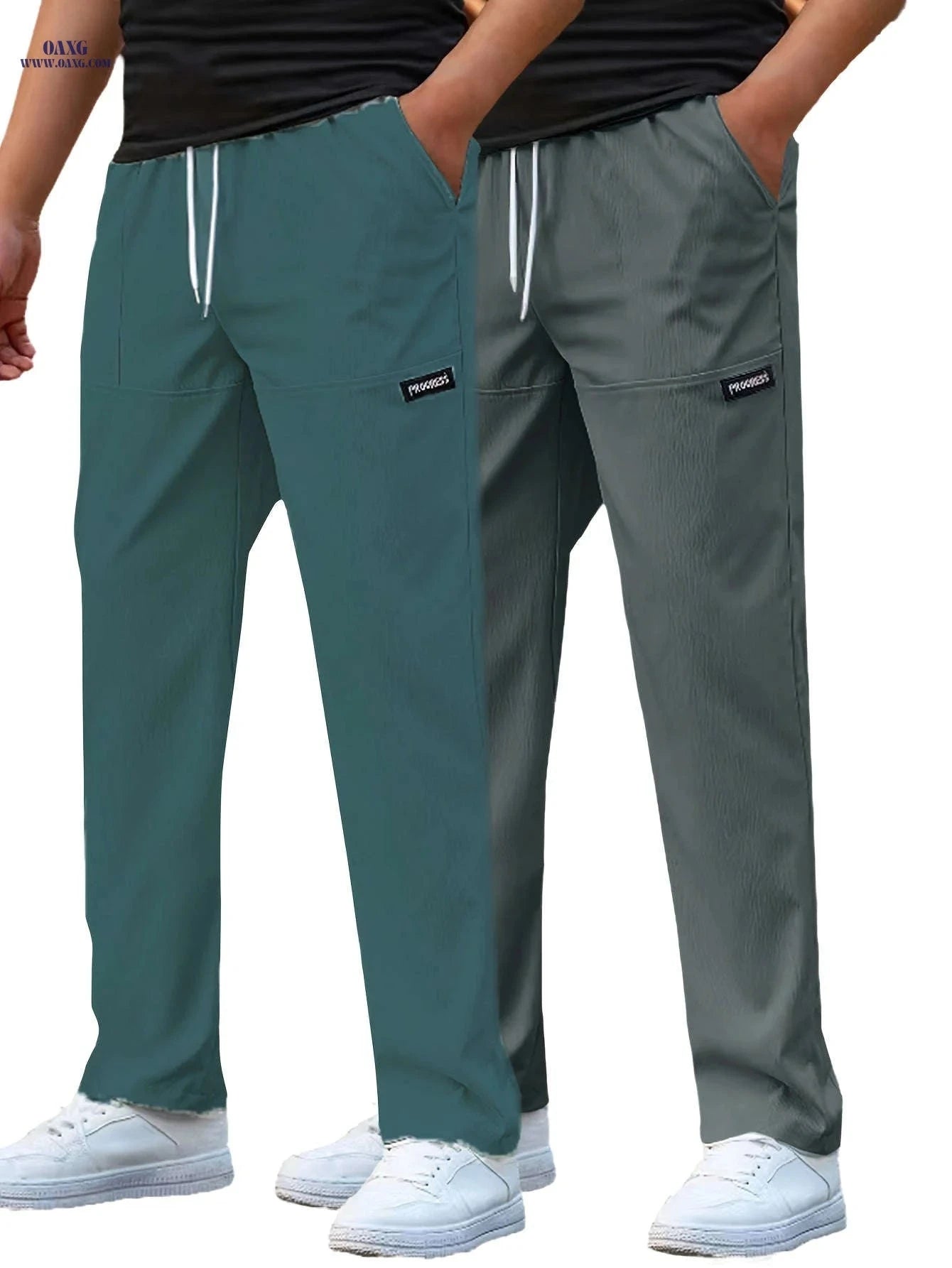 Casual Men's Straight-Leg Pants - Thin Stretch for Spring & Summer   OAXG 