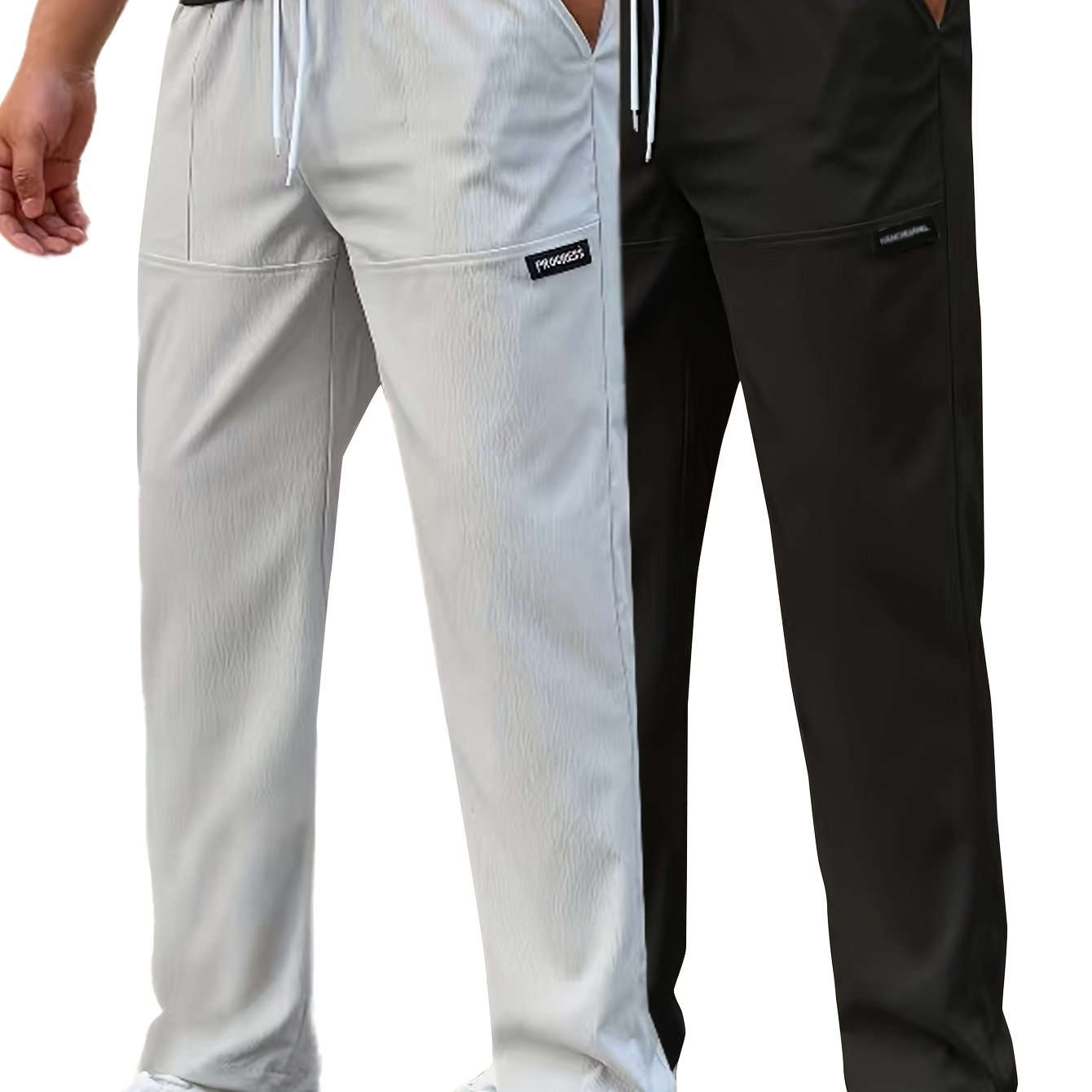 Casual Men's Straight-Leg Pants - Thin Stretch for Spring & Summer   OAXG 