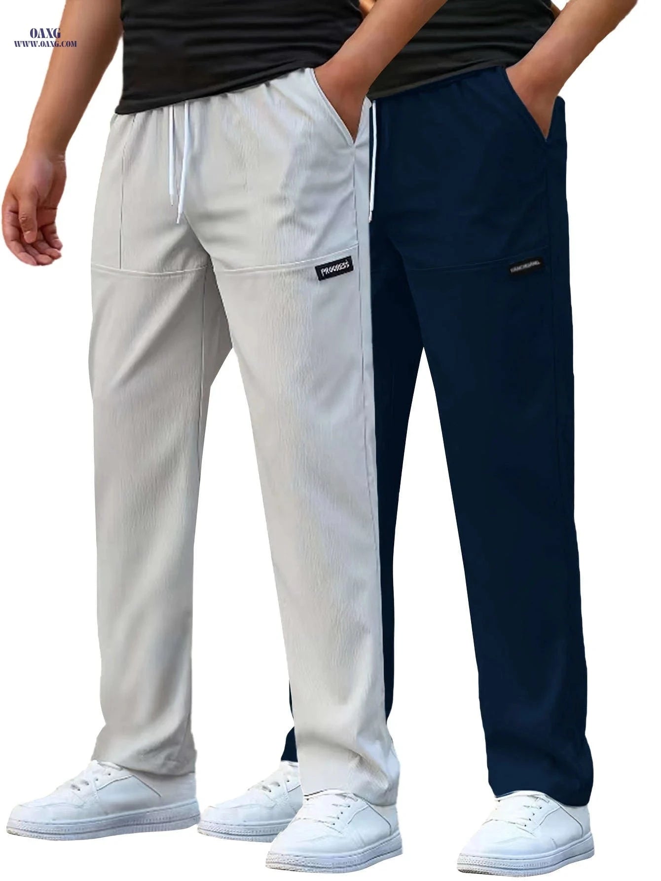 Casual Men's Straight-Leg Pants - Thin Stretch for Spring & Summer   OAXG 