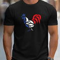 Casual Men's T-Shirt - Summer Oil Painting Rooster Design Tee   OAXG 