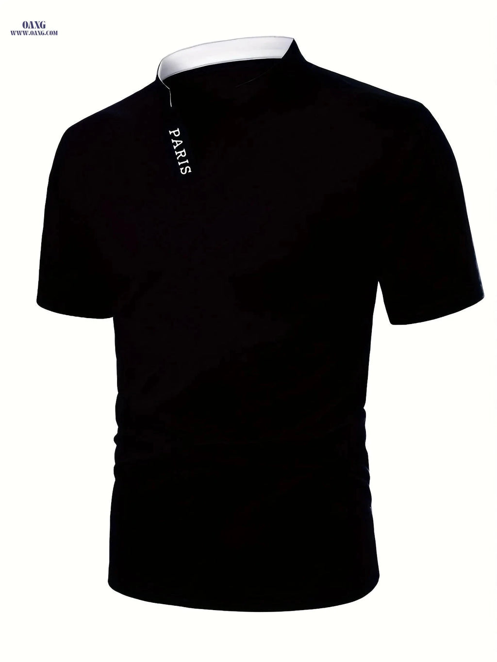 Casual Men's V-Neck Short Sleeve Shirt - Summer Polyester Style   OAXG White / FR S