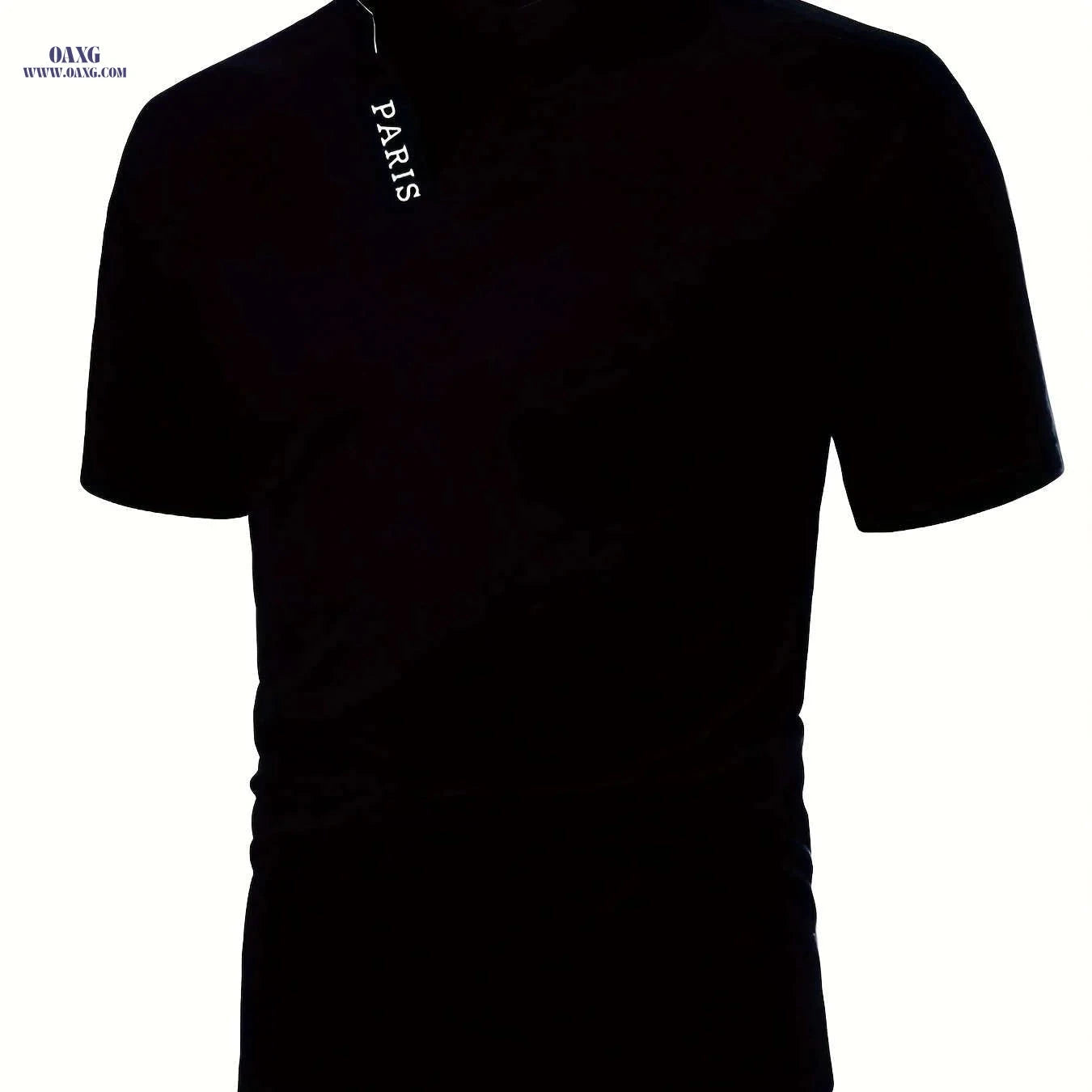 Casual Men's V-Neck Short Sleeve Shirt - Summer Polyester Style   OAXG White / FR S
