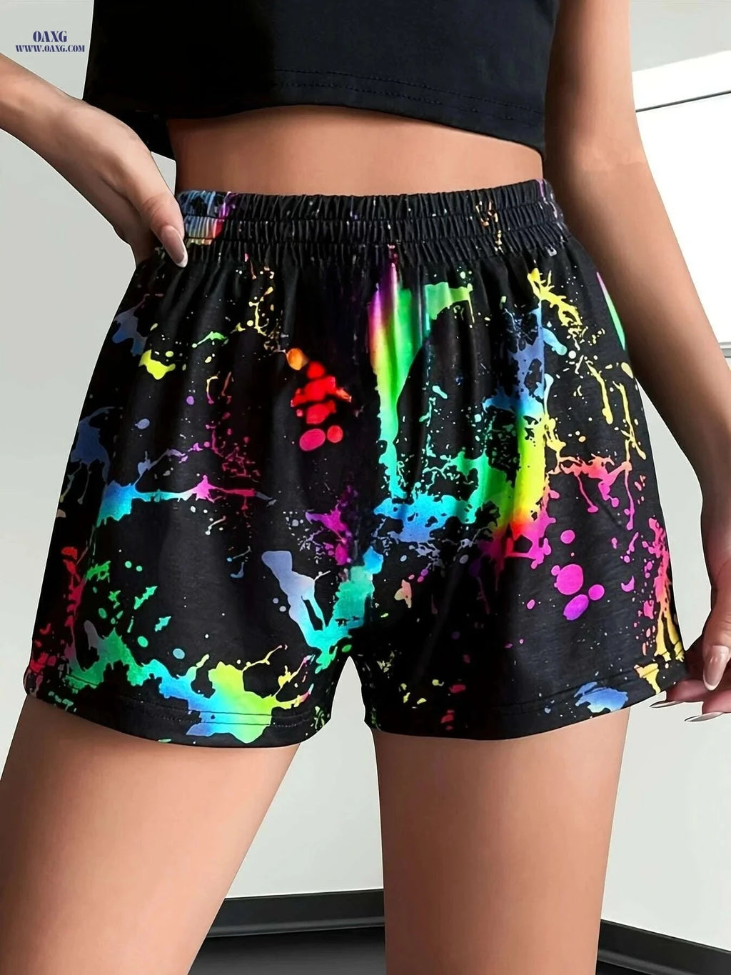 Casual Patchwork Print Shorts - Women's Spring & Summer Fashion   OAXG 