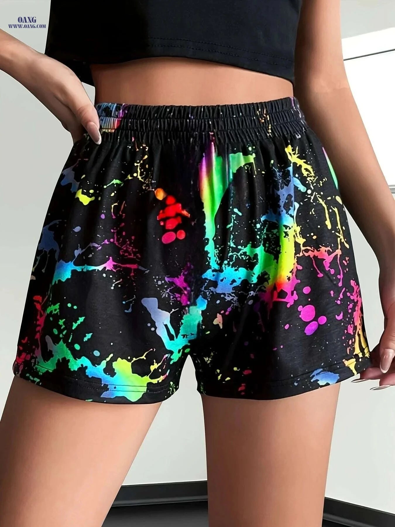 Casual Patchwork Print Shorts - Women's Spring & Summer Fashion   OAXG 
