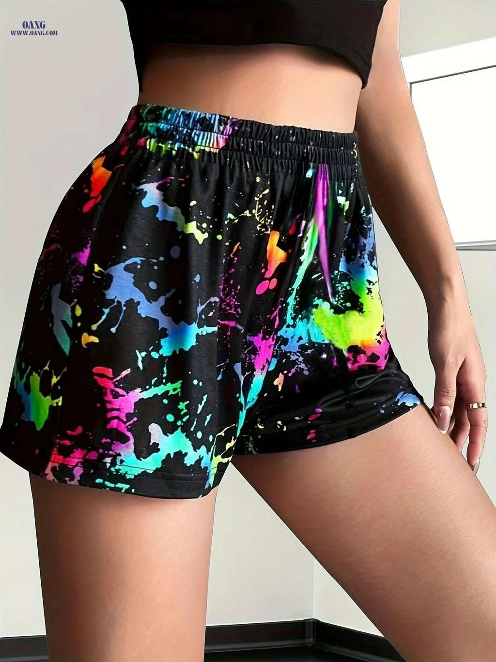 Casual Patchwork Print Shorts - Women's Spring & Summer Fashion   OAXG 