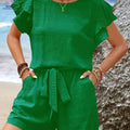 Casual Plaid 2PCS Set - Top and Pants for Spring/Summer Wear   OAXG Green / S