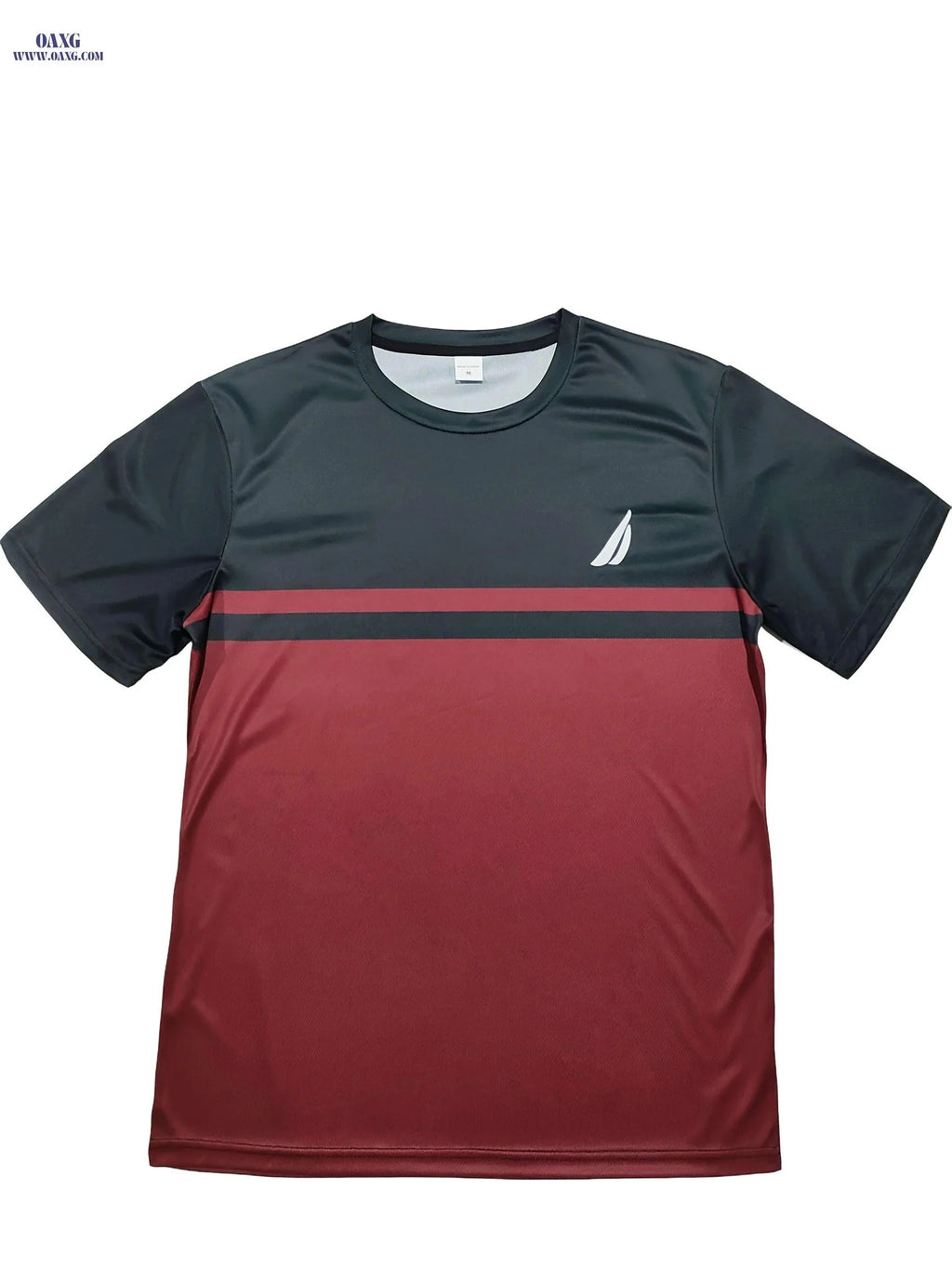 Casual Polyester Men's Tee - Crew Neck, Regular Fit, Striped Style   OAXG Mixed Color / S