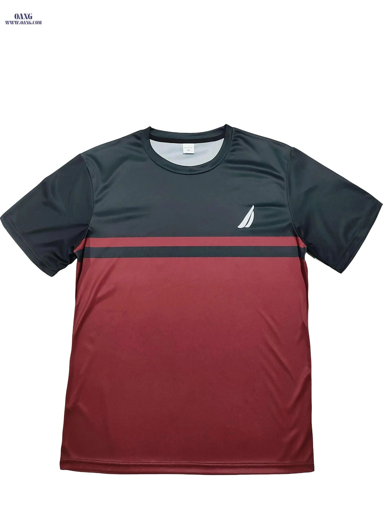 Casual Polyester Men's Tee - Crew Neck, Regular Fit, Striped Style   OAXG Mixed Color / S