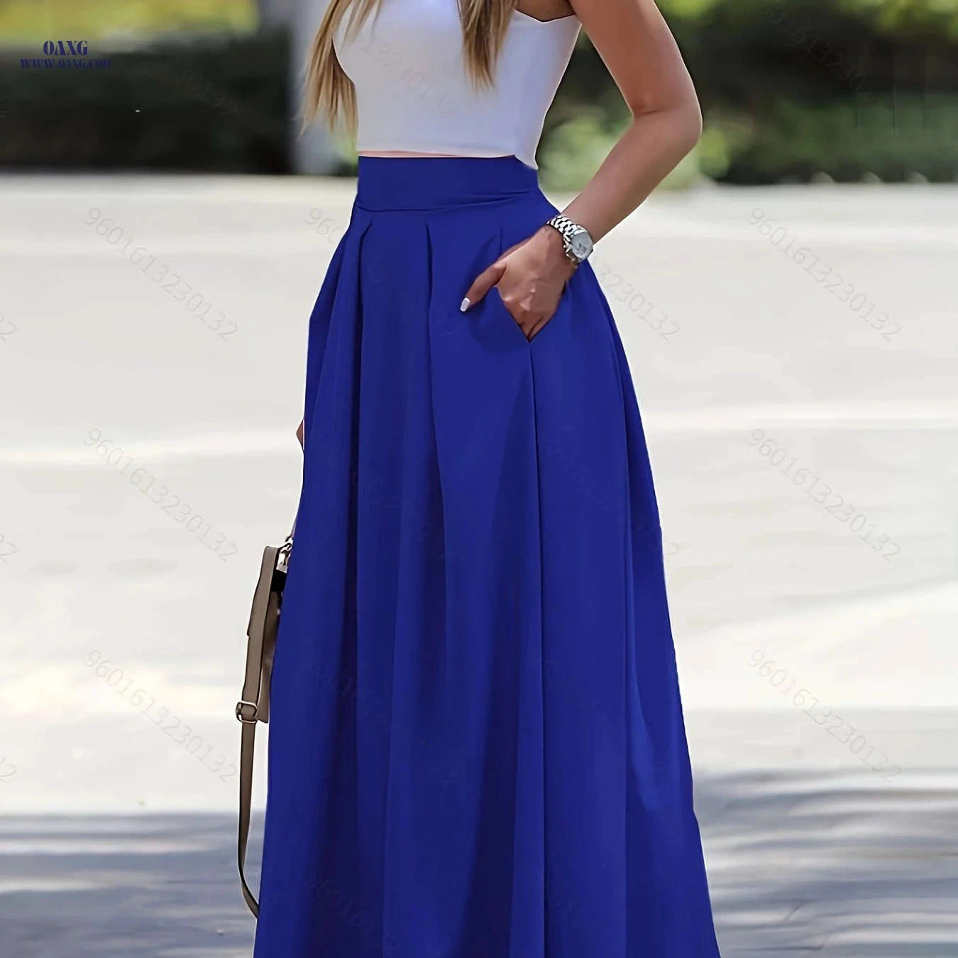 Casual Printed Maxi Skirt - Semi-Sheer, Perfect for Spring & Summer   OAXG 