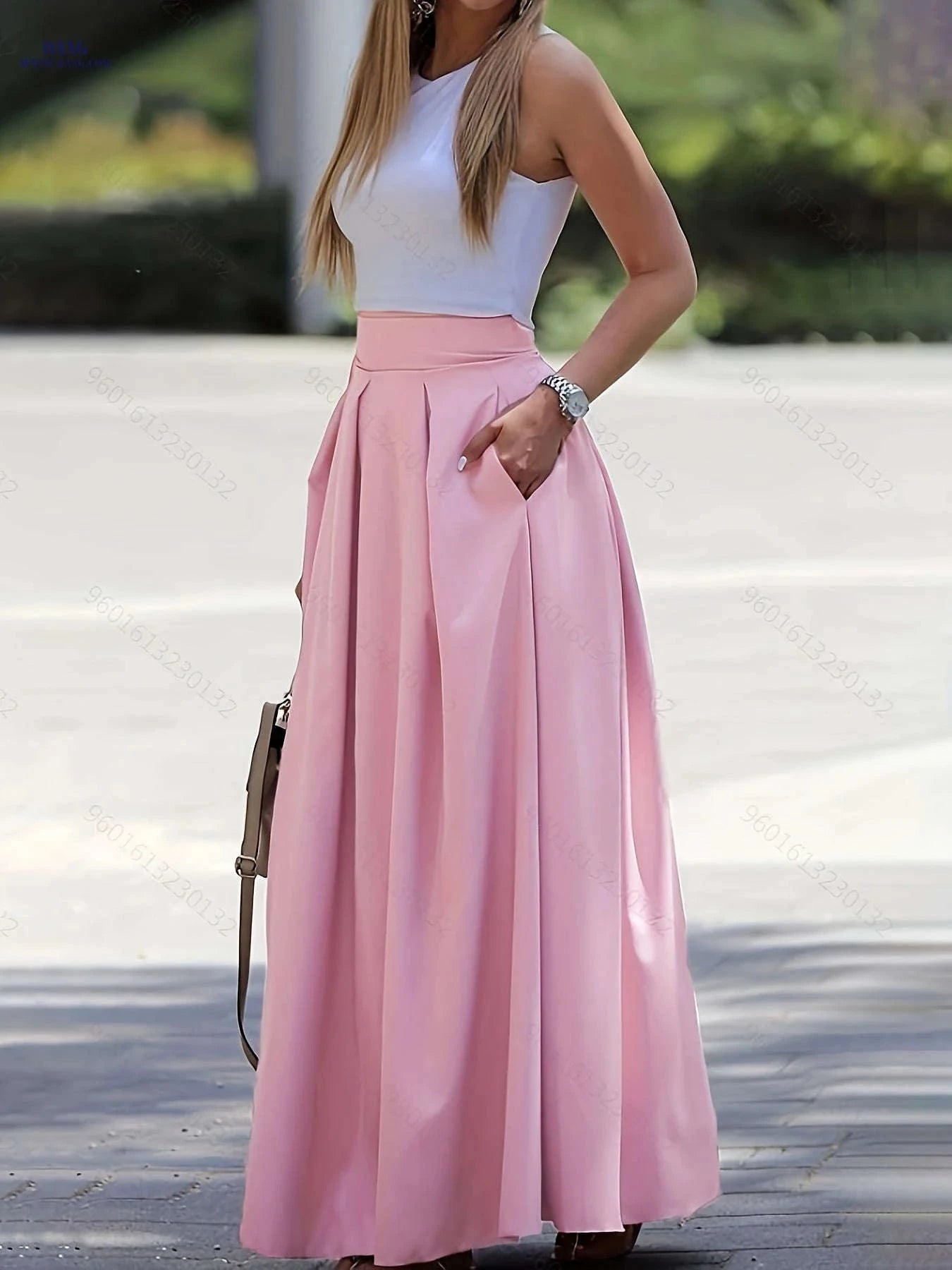 Casual Printed Maxi Skirt - Semi-Sheer, Perfect for Spring & Summer   OAXG 