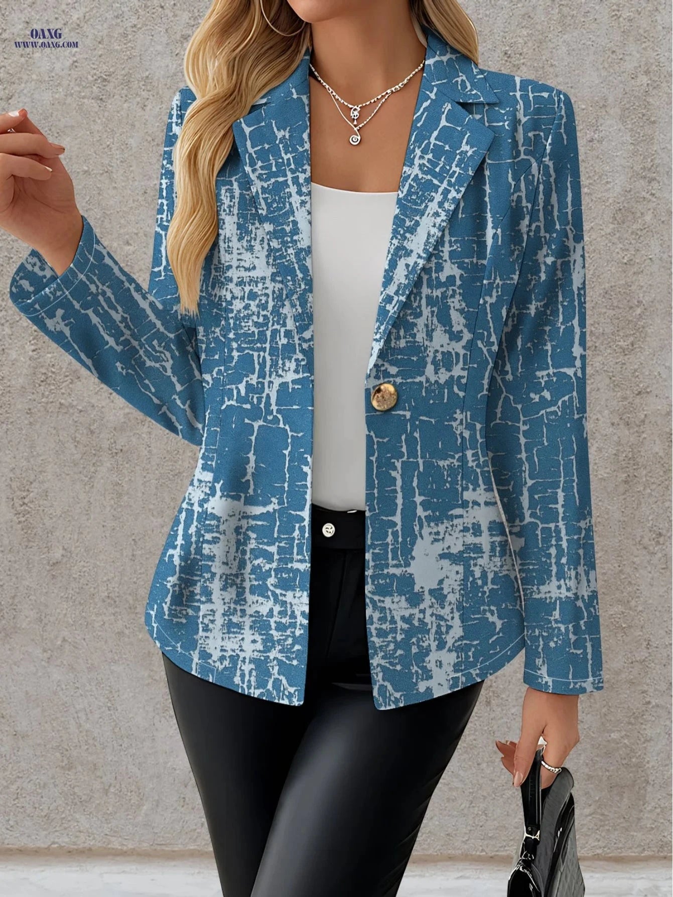 Casual Printed Pants - Elegant Floral Long Sleeve Coat for Fall   OAXG 