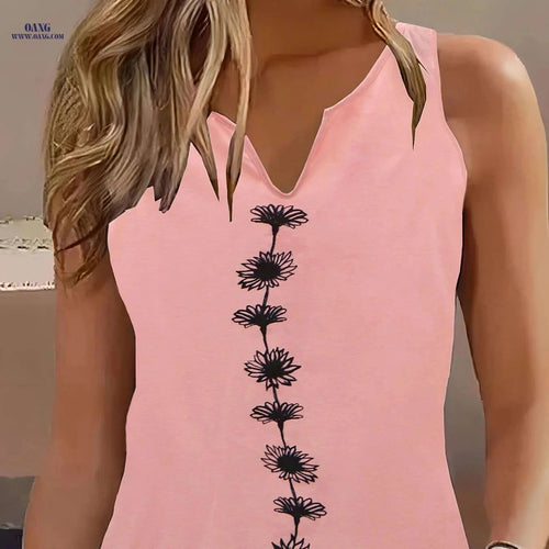 Casual Regular Fit Floral Vest - Semi-Sheer Spring/Summer Style   OAXG White / S