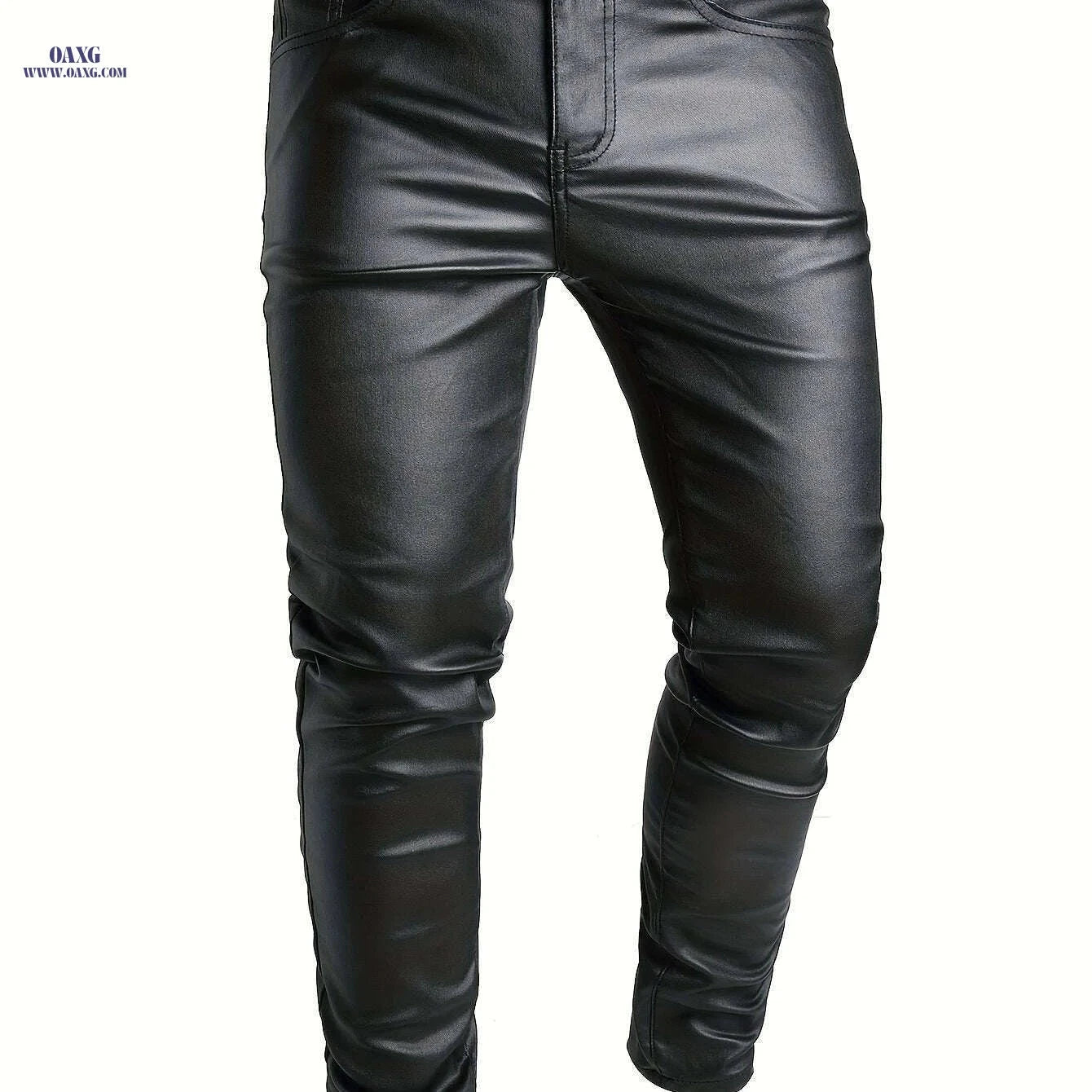 Casual Skinny Men’s Denim Trousers - High Stretch Woven Fabric   OAXG Black / XS