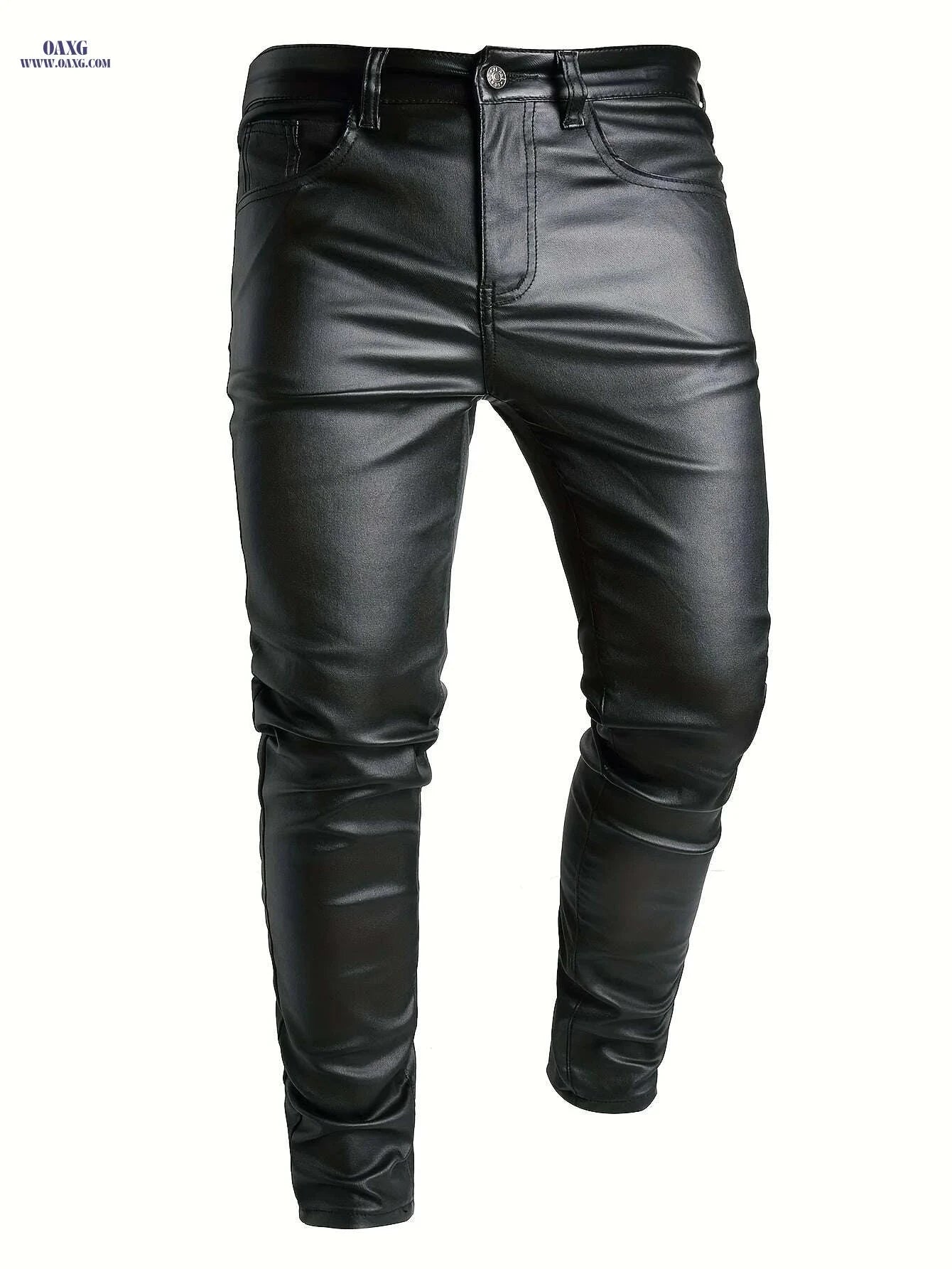 Casual Skinny Men’s Denim Trousers - High Stretch Woven Fabric   OAXG Black / XS