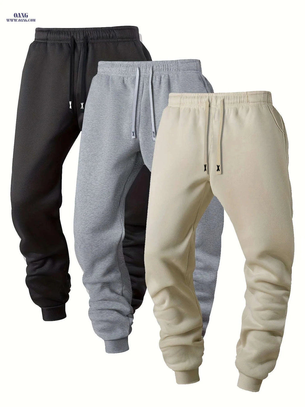 Casual Sports Jogging Pants - 3pcs Set with Elastic Waistband   OAXG 