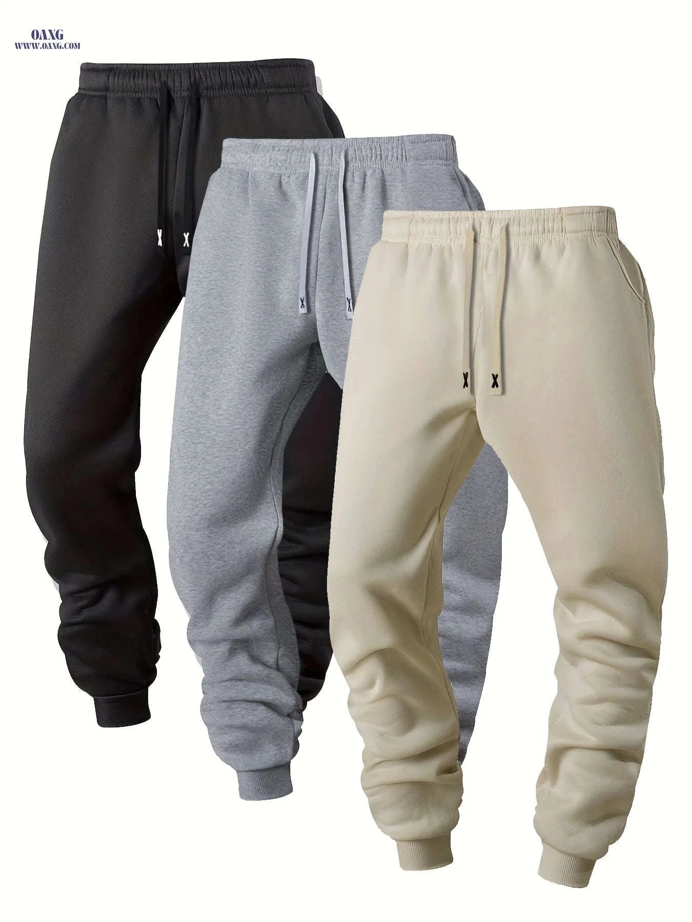 Casual Sports Jogging Pants - 3pcs Set with Elastic Waistband   OAXG 