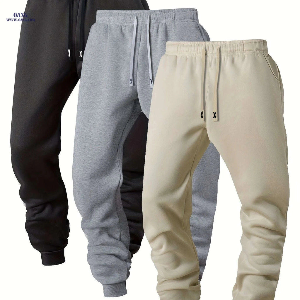 Casual Sports Jogging Pants - 3pcs Set with Elastic Waistband   OAXG 