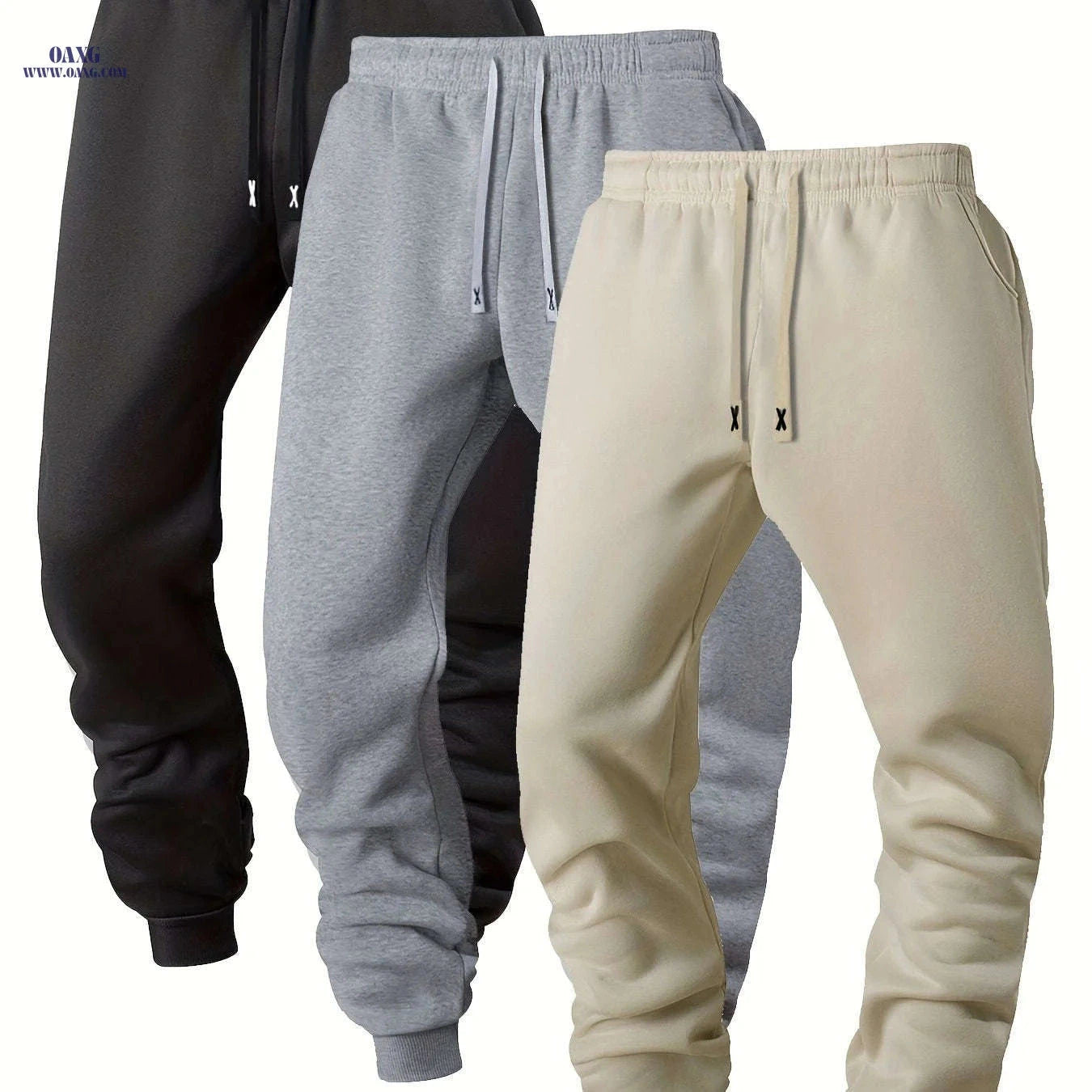 Casual Sports Jogging Pants - 3pcs Set with Elastic Waistband   OAXG 