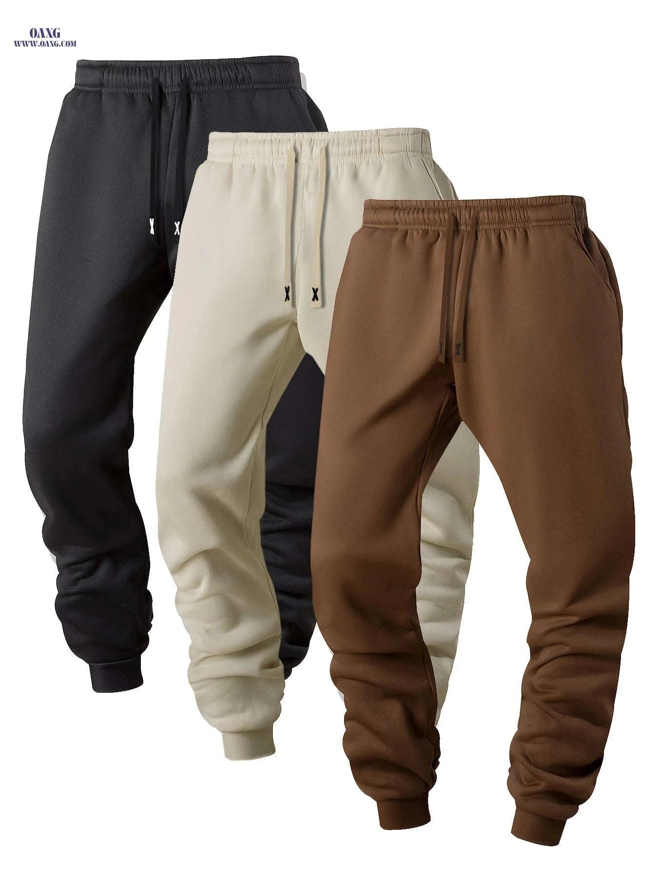 Casual Sports Jogging Pants - 3pcs Set with Elastic Waistband   OAXG 