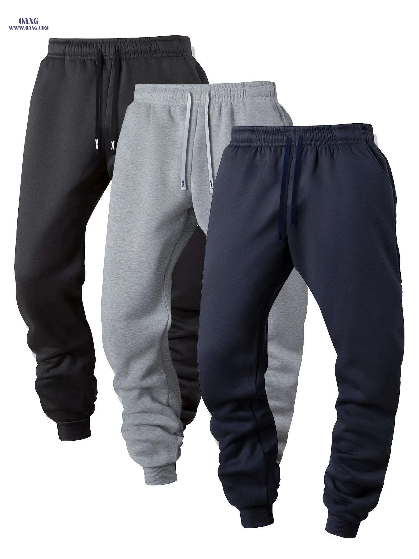 Casual Sports Jogging Pants - 3pcs Set with Elastic Waistband   OAXG 