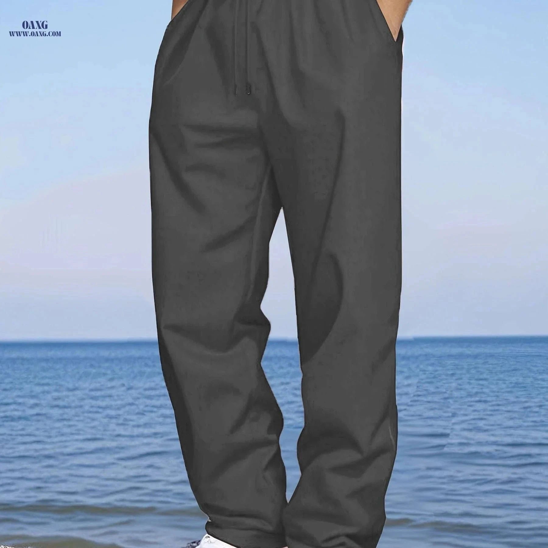 Casual Straight-Leg Pants for All-Season Travel and Sports Activities   OAXG Navy Color / FR S