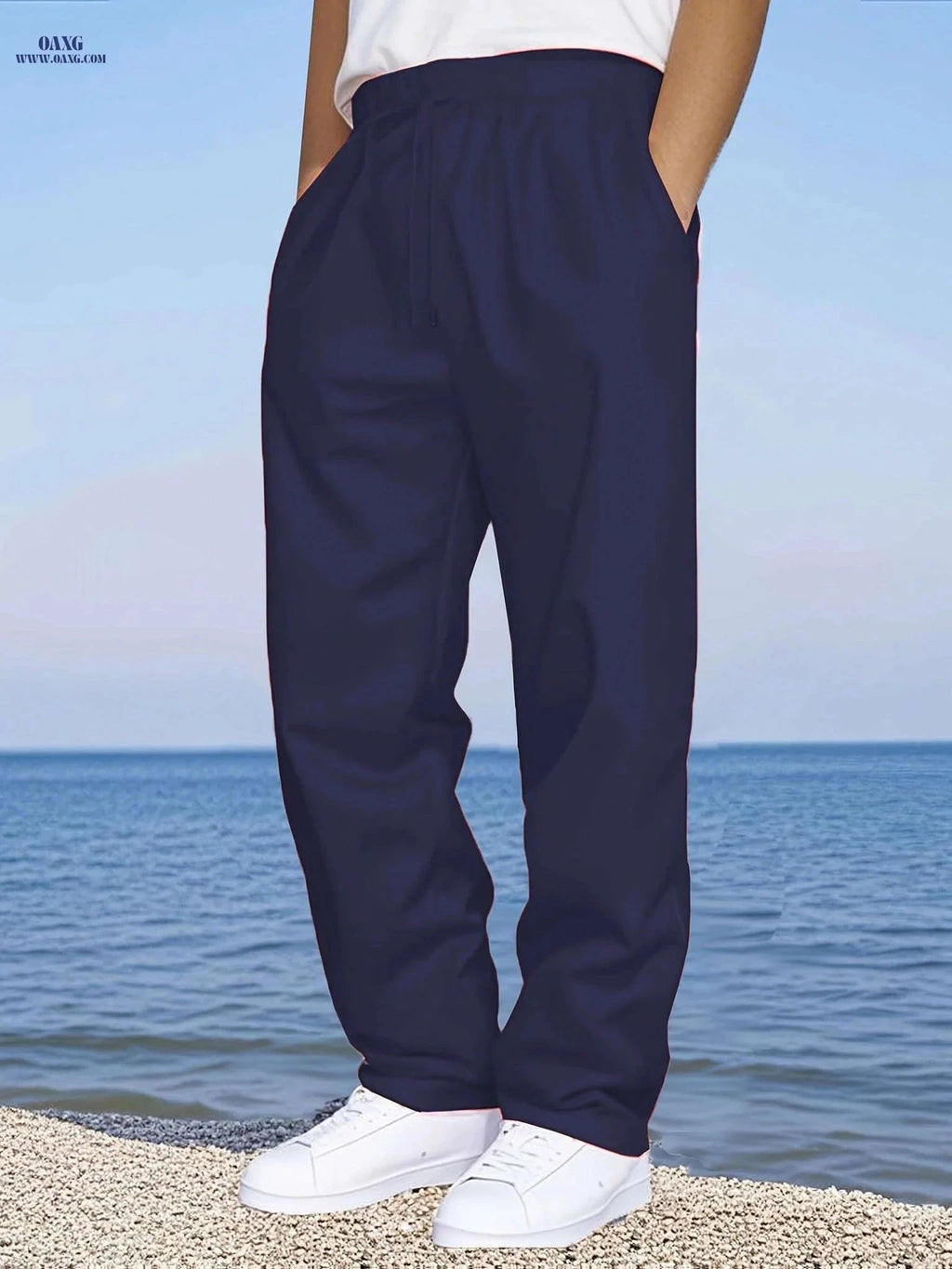Casual Straight-Leg Pants for All-Season Travel and Sports Activities   OAXG Navy Color / FR S