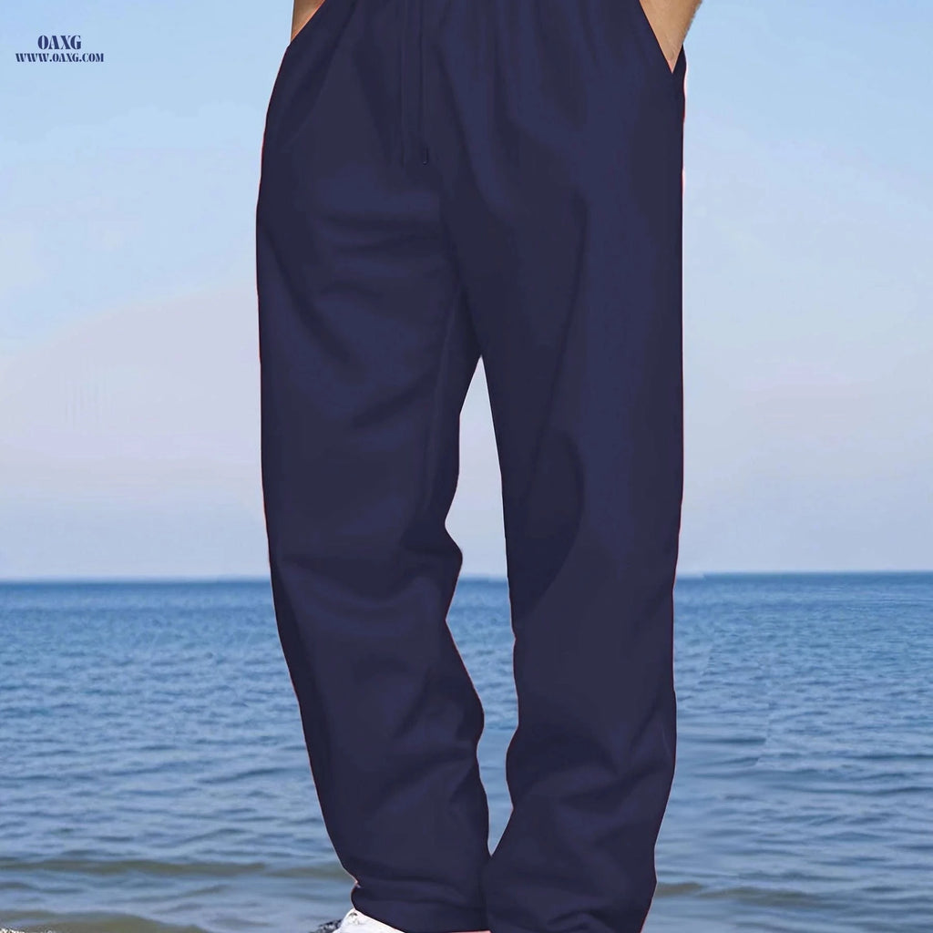 Casual Straight-Leg Pants for All-Season Travel and Sports Activities   OAXG 